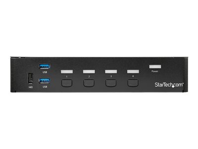  STARTECH.COM  Switch Conmutador KVM de 4 Puertos DisplayPort 4K con Hub USB 3.0 para Periféricos - conmutador KVM / USB - 4 puertos - montaje en rackSV431DPU3A2