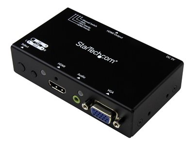  STARTECH.COM  Switch Conversor 2x1 VGA + HDMI a HDMI con Conmutado Prioritario y Automático - Selector 1080p - interruptor de vídeo/audioVS221VGA2HD