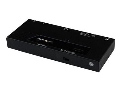  STARTECH.COM  Switch HDMI de 2 Puertos con Conmutado Automático y Prioritario - Selector 1080p de 2 Entradas y 1 Salida con IR EDID - interruptor de vídeo/audio - 2 puertosVS221HDQ