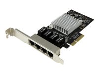 StarTech.com Tarjeta Adaptador de Red PCI Express PCI-E Ethernet Gigabit con 4 Puertos RJ45 de 1Gbps y Chipset Intel i350 - adaptador de red - PCIe x4