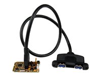 StarTech.com Tarjeta Adaptador Mini PCI Express PCI-E USB 3.0 de 2 Puertos con UASP - Controladora SuperSpeed - con Juego de Brackets - adaptador USB - PCIe Mini Card - USB 3.0 x 2