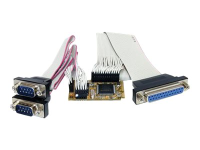  STARTECH.COM  Tarjeta Adaptadora Mini PCI Express PCIe 2 Puertos Serie y 1 Puerto Paralelo UART 16550 Serial LPT - 2x DB9 Macho - 1x DB25 - adaptador pMPEX2S1P552