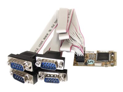  STARTECH.COM  Tarjeta Adaptadora Mini PCI Express PCIe 4 Puertos Serie UART 16650 - 4x DB9 Macho - adaptador serie - Mini PCI Express - RS-232 x 4MPEX4S552