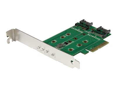  STARTECH.COM  Tarjeta Adaptadora PCI Express 3.0 de 3 Puertos M.2 para SSD - 1x NVMe - 2x SATA III - adaptador de interfaz - M.2 Card / SATA 6Gb/s - PCIe 3.0PEXM2SAT32N1