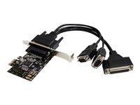 StarTech.com Tarjeta Adaptadora PCI Express PCIe PCI-e 2 Puertos Serie 1 Paralelo con Breakout Cable Multiconector RS232 Serial DB9 DB25 - adaptador paralelo / serial - PCIe - 2 puertos