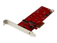 StarTech.com Tarjeta Controladora M.2 SATA III PCI Express para 2 SSD - Adaptador para Tarjeta NGFF - controlador de almacenamiento - M.2 Card / SATA 6Gb/s - PCIe 2.0 x2