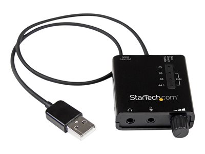  STARTECH.COM  Tarjeta de Sonido Estéreo USB Externa Adaptador Conversor con Salida SPDIF - 1x USB A Macho - 2x Mini-Jack Hembra - Negro - tarjeta de sonidoICUSBAUDIO2D
