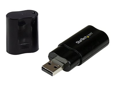  STARTECH.COM  Tarjeta de Sonido Estéreo USB Externa Adaptador Convertidor - Negro - tarjeta de sonidoICUSBAUDIOB