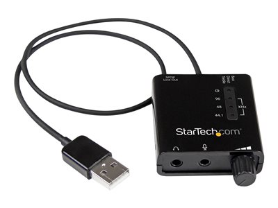  STARTECH.COM  Tarjeta de Sonido Estéreo USB Externa Adaptador Conversor con Salida SPDIF - 1x USB A Macho - 2x Mini-Jack Hembra - Negro - tarjeta de soICUSBAUDIO2D