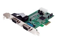 StarTech.com Tarjeta PCI Express Adaptadora Serie RS232 DB9 de 2 Puertos UART16550 - Tarjeta PCIe Controladora de Host Serial RS232 - Tarjeta de Expansión - Windows y Linux (PEX2S553) - adaptador serie - PCIe - RS-232 x 2