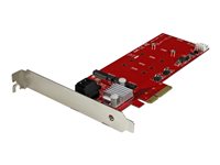 StarTech.com Tarjeta PCI Express Controladora de 2x SSD NGFF M.2 y 2x Puertos SATA III - controlador de almacenamiento (RAID) - M.2 Card / SATA 6Gb/s - PCIe 2.0 x2