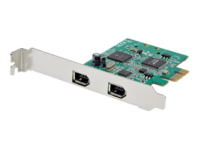  STARTECH.COM  Tarjeta PCI Express de 2 Puertos FireWire 1394a - Adaptador PCI-E FW400 con Bracket de Perfil Bajo/Completo - adaptador para FireWire - PPEX1394A2V2