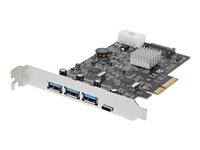 StarTech.com Tarjeta PCI Express USB 3.1 de 10 Gbps de 4 Puertos con 2 Canales Dedicados - 3x USB-A y 1x USB C - Hub Ladrón USB Interno - adaptador USB - PCIe 3.0 x4 - USB 3.1 Gen 2 x 3 + USB-C 3.1 Gen 2 x 1