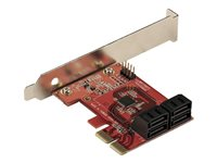 StarTech.com Tarjeta PCIe Controladora SATA de 4 Puertos - Tarjeta de Expansión PCI Express SATA - 6Gbps - Perfil Bajo/Completo - Conectores SATA Apilados - ASM1164 sin RAID (4P6G-PCIE-SATA-CARD) - controlador de almacenamiento - SATA 6Gb/s - PCIe 3.0 x2