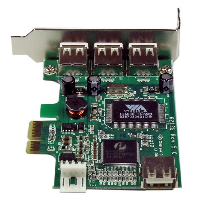 Tarjeta STARTECH PCI-E 3p.+1p. USB 2.0 de perfil bajo (3p.externos +1p.interno)
