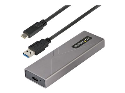  STARTECH.COM  USB-C 10Gbps to M.2 NVMe or M.2 SATA SSD Enclosure, Tool-free M.2 PCIe/SATA NGFF SSD Enclosure, Portable Aluminum Case, USB Type-C & USB-A Host Cables, For 2230/2242/2260/2280 - Works w/ Thunderbolt 3 (M2-USB-C-NVME-SATA) - caja de almacenamiento - M.2 Card (PCIe NVMe & SATA) - USB-C 3.2 (Gen 2)M2-USB-C-NVME-SATA