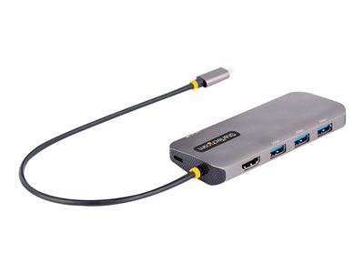 STARTECH.COM  USB C Multiport Adapter, 4K 60Hz HDMI Video, 3-Port 5Gbps USB-A 3.2 Hub, 100W Power Delivery Passthrough, GbE, USB Type-C Mini Travel Dock with Charging, 12in/30cm Cable - USB C Laptop Docking Station (127B-USBC-MULTIPORT) - estación de conexión - USB-C - GigE127B-USBC-MULTIPORT