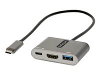 StarTech.com USB C Multiport Adapter, USB-C to HDMI 4K Video, 100W Power Delivery Passthrough Charging, 2-Port USB 3.0 Hub 5Gbps (1xType-C/1xA), USB-C Mini Dock, USB-C Travel Dock - Portable Laptop Docking Station - estación de conexión - USB-C / Thunderbolt 3 / Thunderbolt 4 - HDMI
