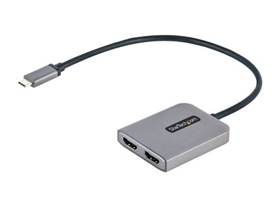  STARTECH.COM  USB-C to Dual HDMI MST HUB, Dual HDMI 4K 60Hz, USB Type C Multi Monitor Adapter for Laptop w/ 1ft (30cm) cable, DP 1.4 Multi-Stream Transport Hub, USB Type C to 2x HDMI Ports - USB-C to HDMI Splitter (MST14CD122HD) - adaptador de vídeo - DisplayPort / HDMIMST14CD122HD