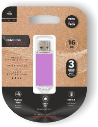 TECH ONE TECH Basic Pendrive 16Gb USB 2.0 Purple TEC3009-16
