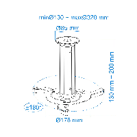 Tooq PJ1010TN-S Soporte Proyector Techo Plata PJ1010TN-S