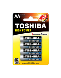 TOSHIBA Pack de 4 Pilas AA Toshiba High Power LR6/ 1.5V/ Alcalinas R6AT BL4