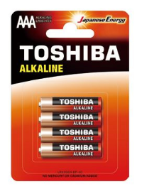 TOSHIBA Pack de 4 Pilas AAA Toshiba Alkaline LR03/ 1.5V/ Alcalinas R03AT BL4