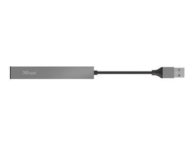 Trust Halyx Mini USB-C Hub 3.2, 4 Port USB-A Ports, USB Adapter, USB Extension Data Hub, Thin And Compact, USB Splitter, USB Splitter For PC, Computer, Laptop, MacBook - Grey - View #6