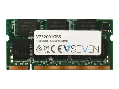  V7  - DDR - módulo - 1 GB - SO-DIMM de 200 contactos - 400 MHz / PC3200 - sin búferV732001GBS
