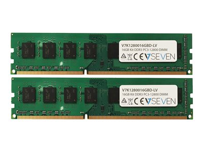  V7  - DDR3 - kit - 16 GB: 2 x 8 GB - DIMM de 240 contactos - 1600 MHz / PC3-12800 - sin búferV7K1280016GBD-LV