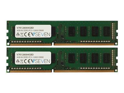  V7  - DDR3 - kit - 4 GB: 2 x 2 GB - DIMM de 240 contactos - 1600 MHz / PC3-12800 - sin búferV7K128004GBD