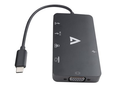  V7  V7UC-U3CRJ45HDVG-BLK - estación de conexión - USB-C - VGA, HDMI - 1GbEV7UC-U3CRJ45HDVG-BLK