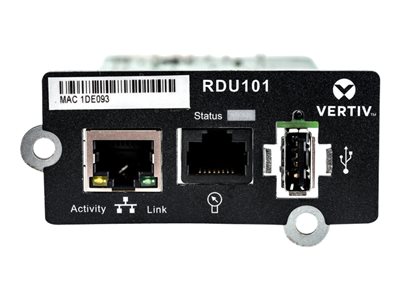  Vertiv Liebert Intellislot Communications Card - adaptador de administración remota - 10/100 Ethernet x 1RDU101